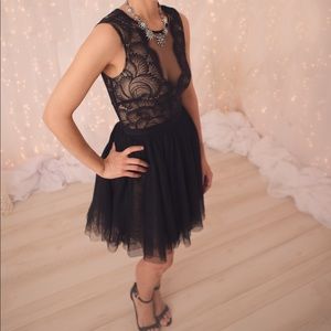 Bebe Lace and Tulle Ballerina Dress